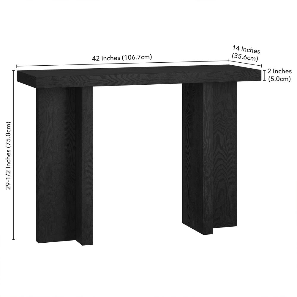 Dimitra 42" Wide Rectangular Console Table in Black Grain. Picture 5