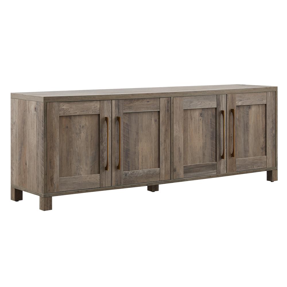 Chabot Rectangular TV Stand for TV's up to 80" in Gray Oak. Picture 1