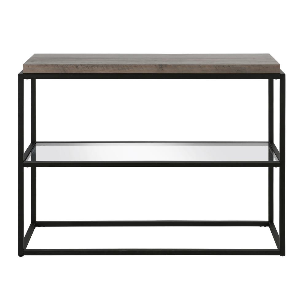Hector 42'' Wide Rectangular Console Table in Blackened Bronze/Gray Oak. Picture 3
