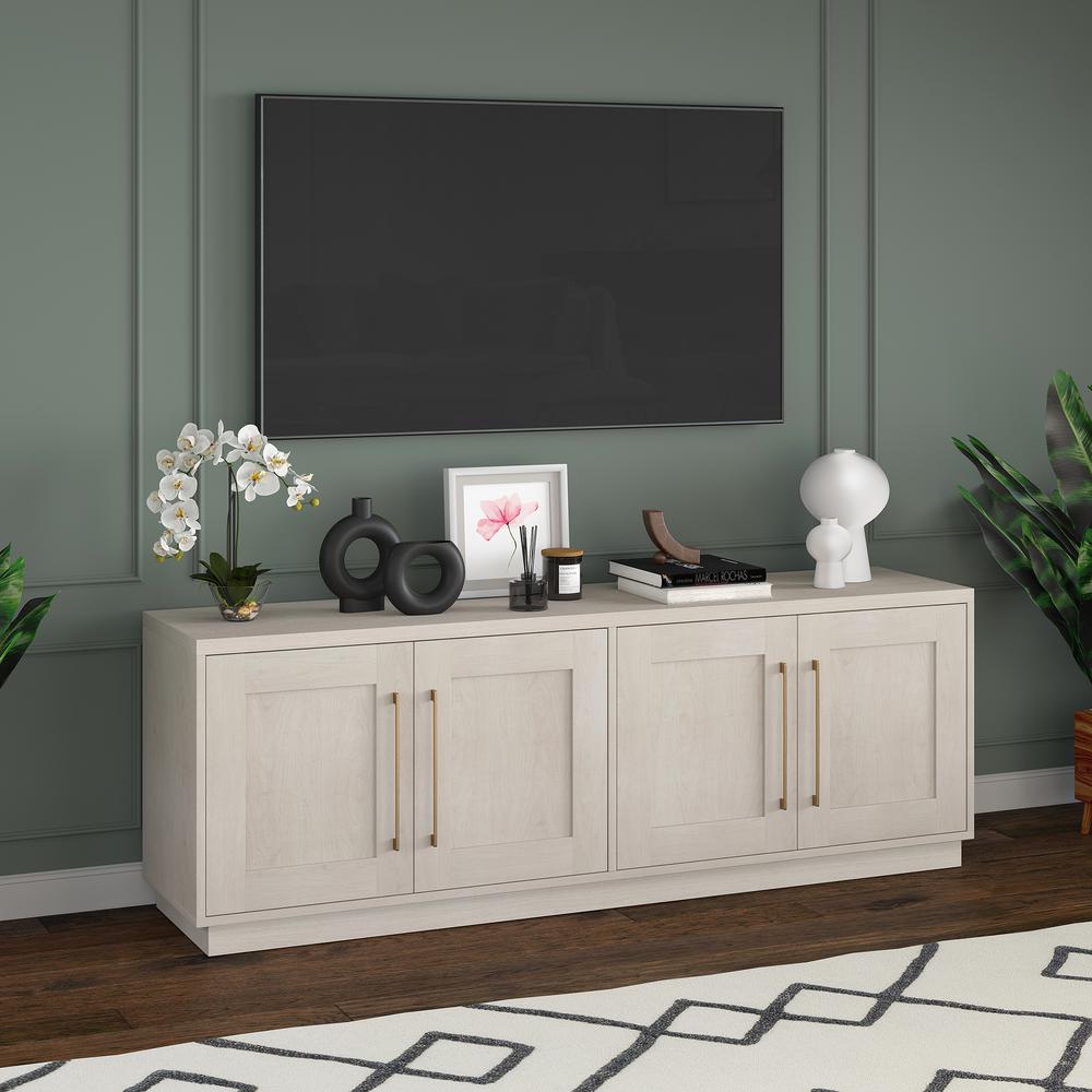 Tillman Rectangular TV Stand for TV's up to 80" in Alder White. Picture 4