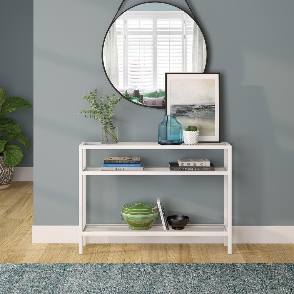 Sivil 42'' Wide Rectangular Console Table in White. Picture 2