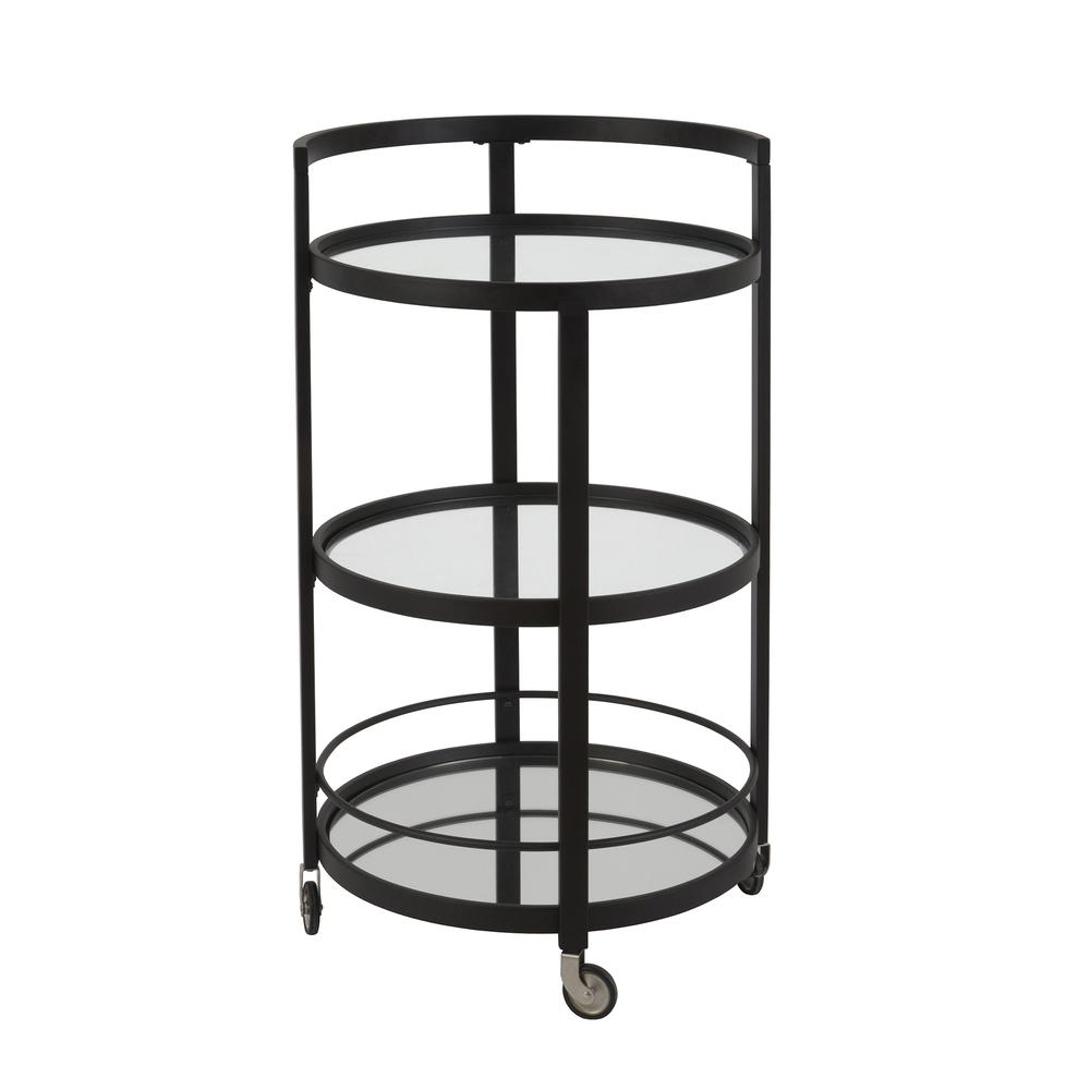 Hause 21'' Wide Round Bar Cart in Blackened Bronze. Picture 4