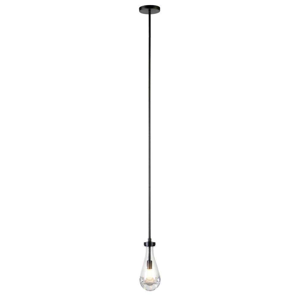 Twyla 5" Wide Pendant with Glass Shade in Blackened Bronze/Clear. Picture 3