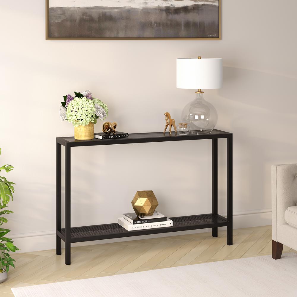 Rigan 46'' Wide Rectangular Console Table in Blackened Bronze. Picture 2