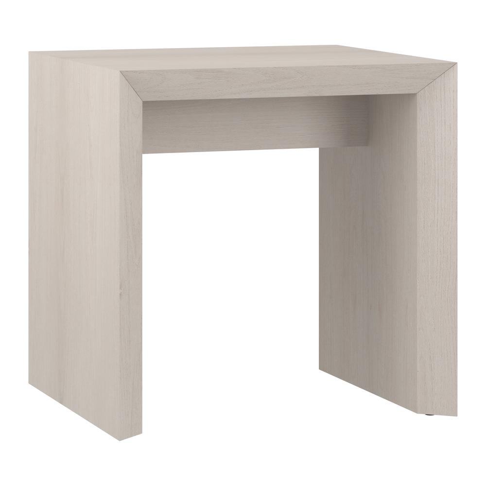 Oswin 22" Wide Rectangular Side Table in Alder White. Picture 1