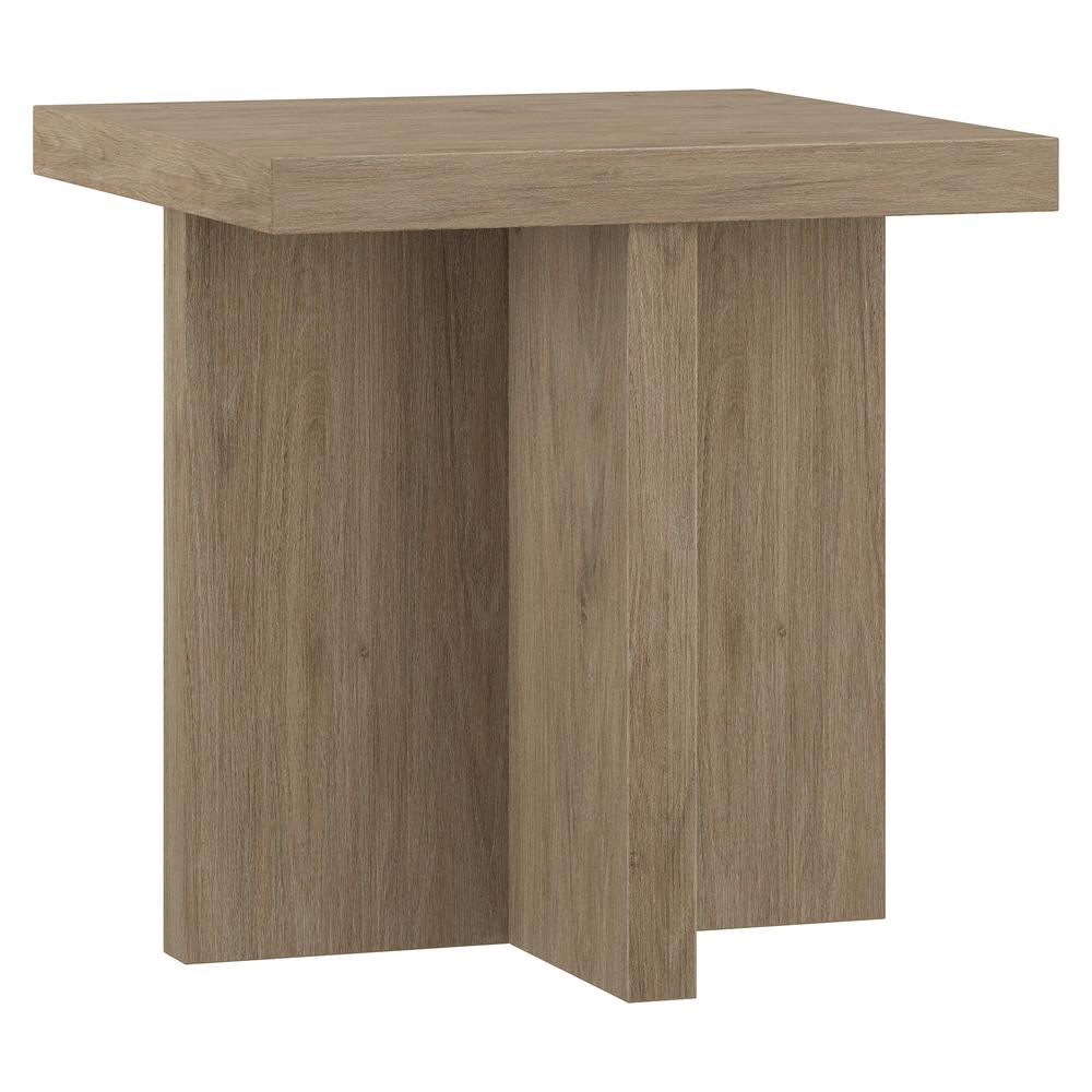 Elna 22" Wide Square Side Table in Antiqued Gray Oak. Picture 1