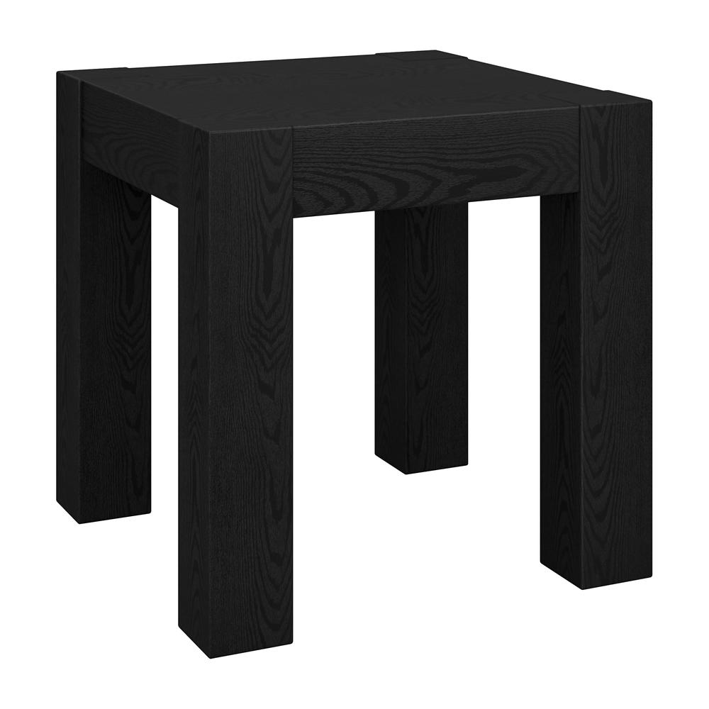 Langston 22" Wide Square Side Table in Black Grain. Picture 1