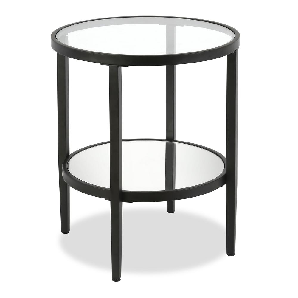 Hera 19.62'' Wide Round Side Table in Blackened Bronze. Picture 1