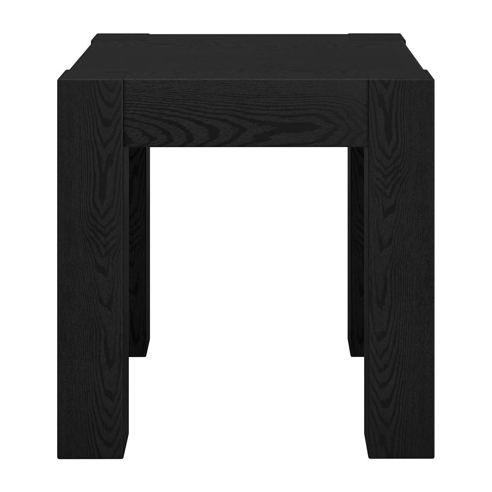 Langston 22" Wide Square Side Table in Black Grain. Picture 3