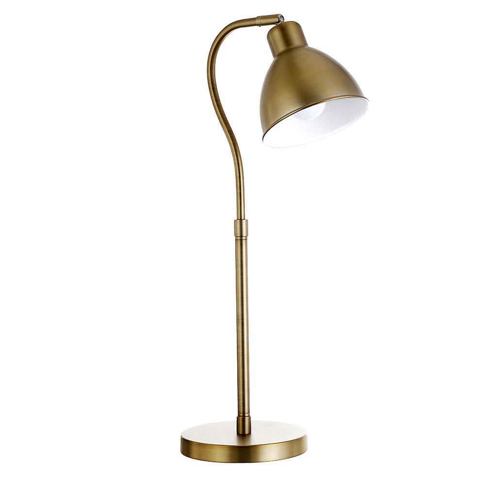 Vincent 25.13" Tall Table Lamp with Metal Shade in Brass/Brass. Picture 1