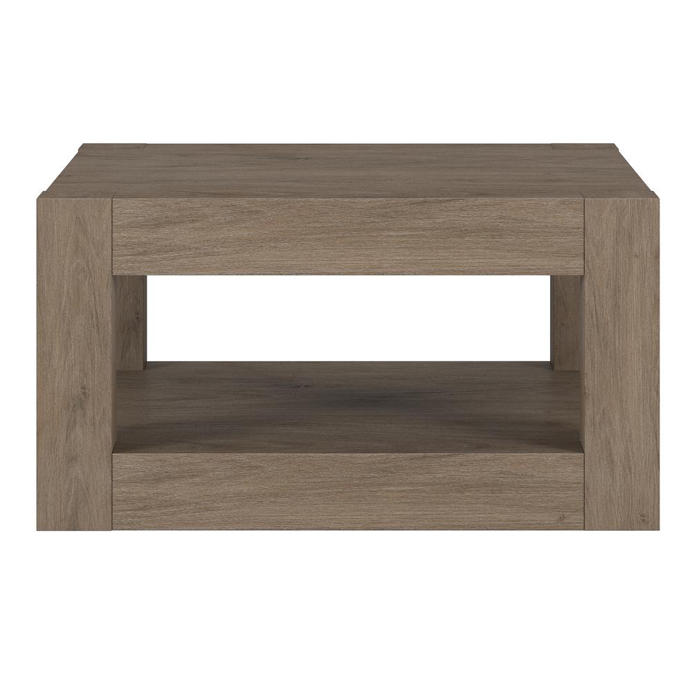 Hughes 32" Wide Square Coffee Table in Antiqued Gray Oak. Picture 3