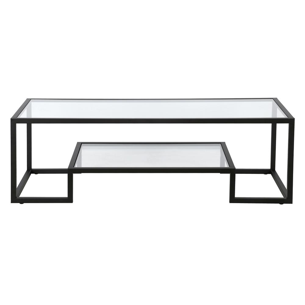 Athena 54'' Wide Rectangular Coffee Table in Blackened Bronze. Picture 3