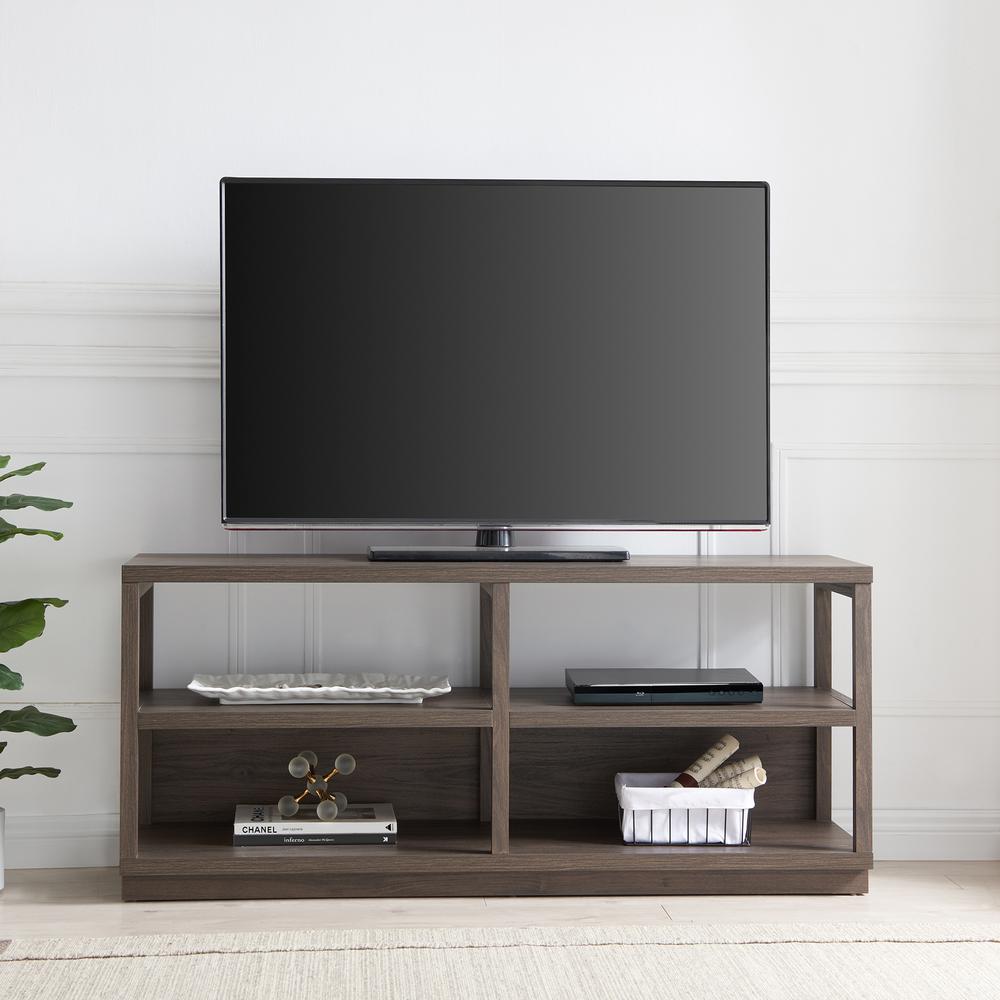 Thalia Rectangular TV Stand for TV's up to 60" in Alder Brown. Picture 4