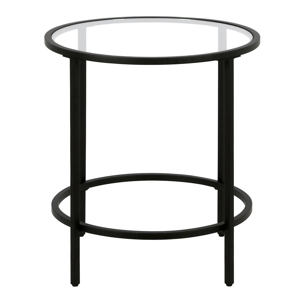 Sivil 20'' Wide Round Side Table in Blackened Bronze. Picture 3