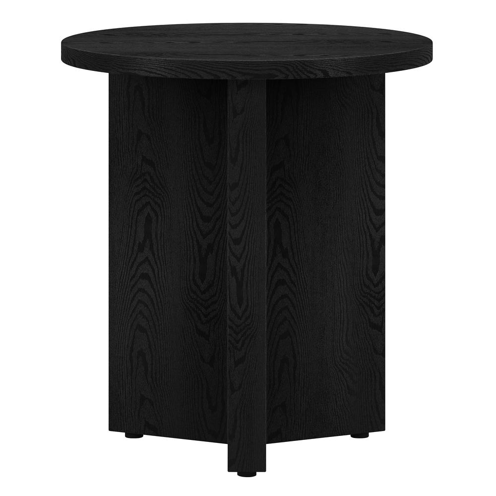 Anders 20" Wide Round Side Table in Black Grain. Picture 3