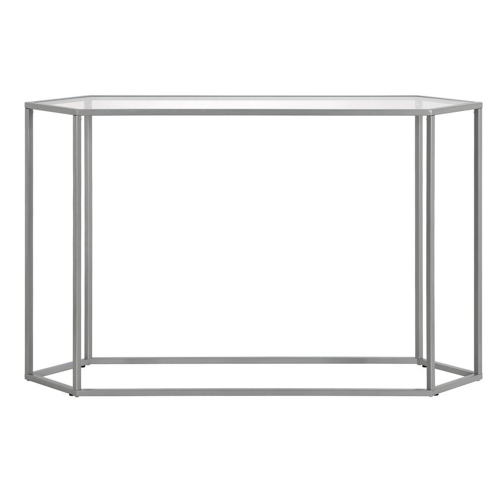 Beck 48'' Wide Hexagonal Console Table in Silver. Picture 3