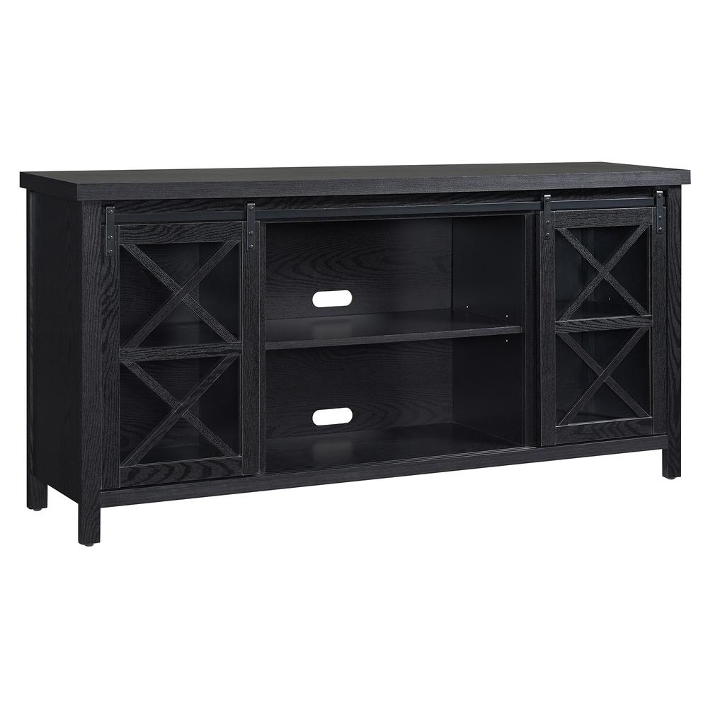 Clementine Rectangular TV Stand for TV's up to 80" in Black Grain. Picture 1