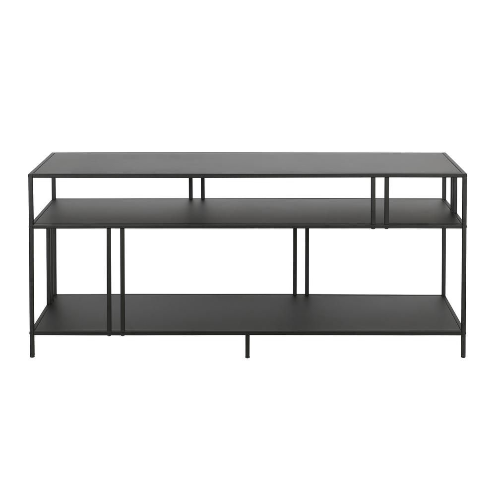 Cortland Rectangular TV Stand with Metal Shelves for TV's up to 60" in Blackened Bronze. Picture 3