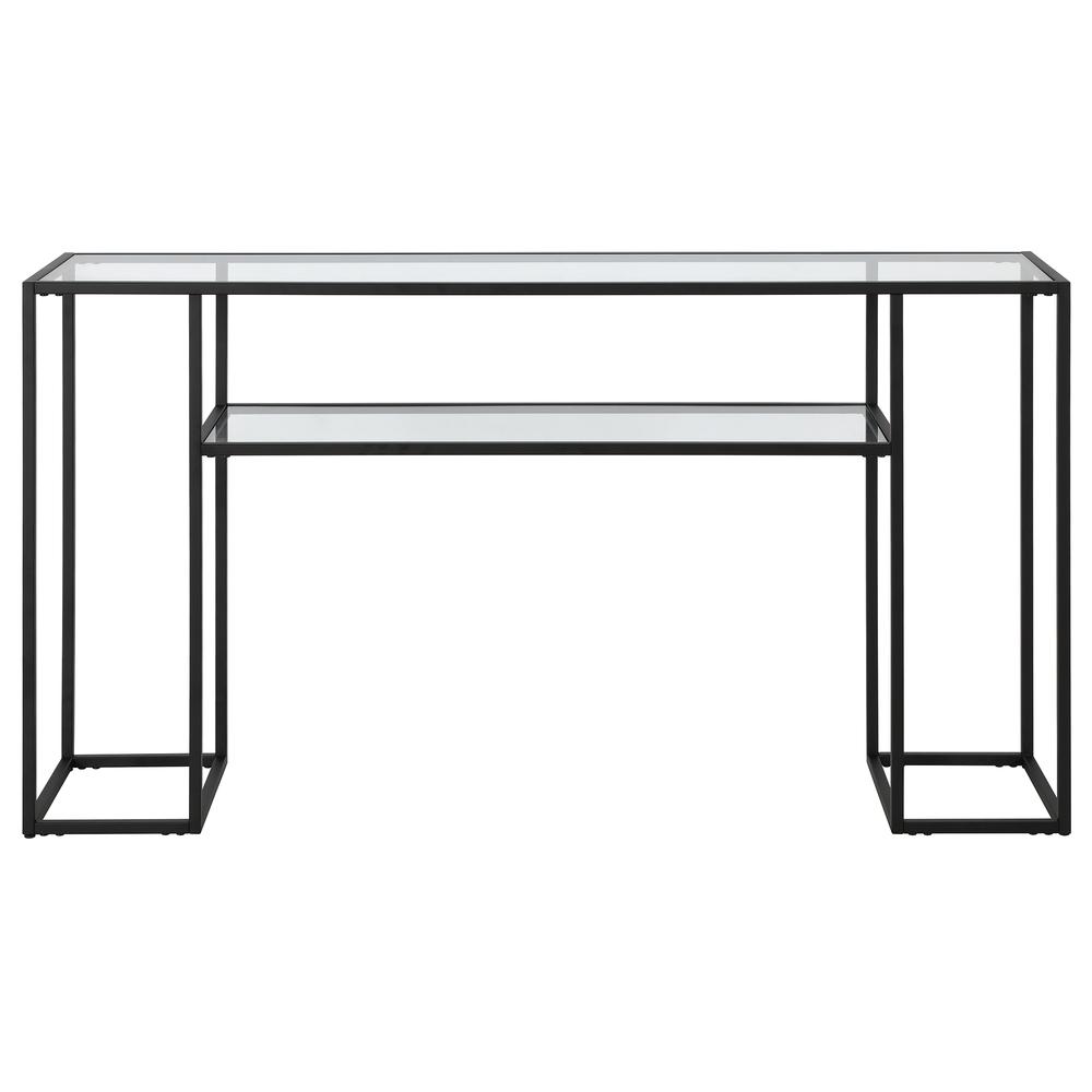 Marilyn 55" Wide Rectangular Console Table in Blackened Bronze. Picture 3