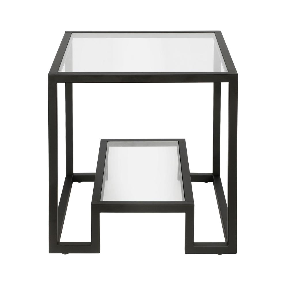Athena 22'' Wide Square Side Table in Blackened Bronze. Picture 1