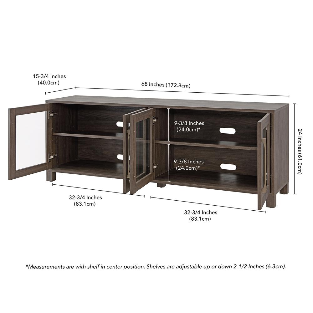 Quincy Rectangular TV Stand for TV's up to 80" in Alder Brown. Picture 5