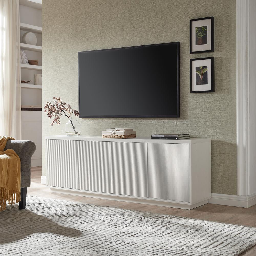 Hanson Rectangular TV Stand for TV's up to 75" in White. Picture 2