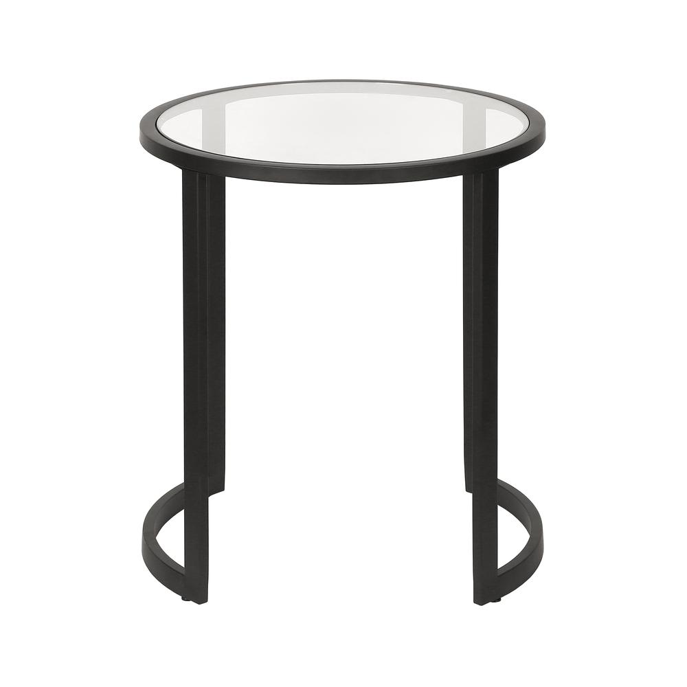 Mitera 20'' Wide Round Side Table in Blackened Bronze. Picture 3