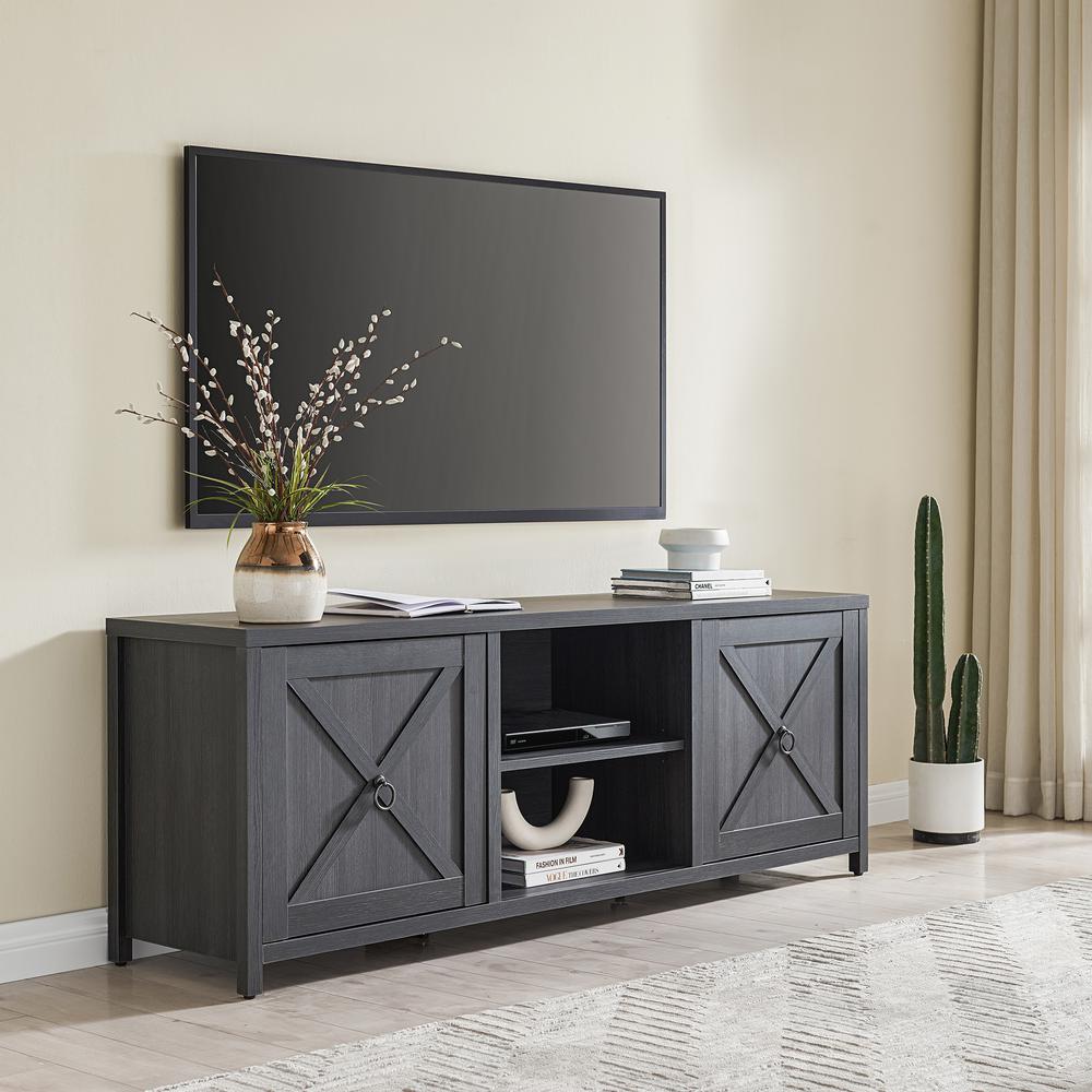 Granger Rectangular TV Stand for TV's up to 80" in Charcoal Gray. Picture 2