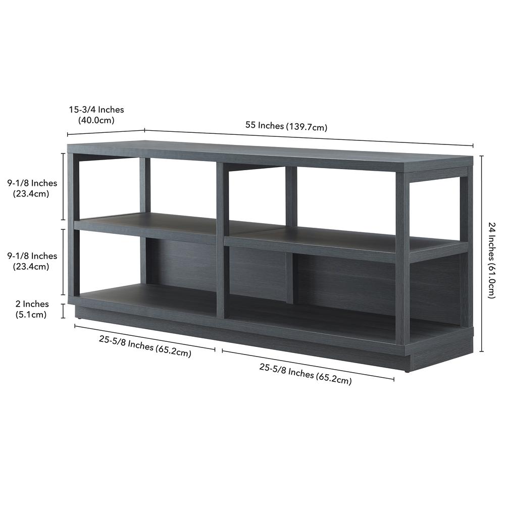 Thalia Rectangular TV Stand for TV's up to 60" in Charcoal Gray. Picture 5