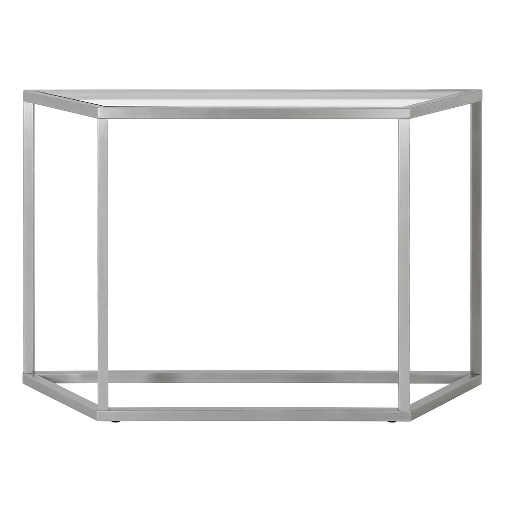 Levi 44'' Wide Trapezoid Console Table in Silver. Picture 4