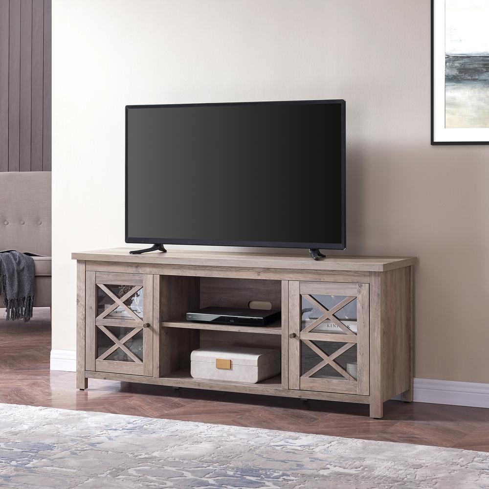 Colton Rectangular TV Stand for TV's up to 65" in Gray Oak. Picture 2