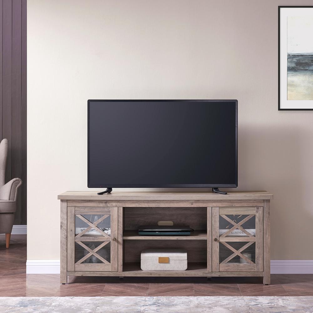 Colton Rectangular TV Stand for TV's up to 65" in Gray Oak. Picture 4