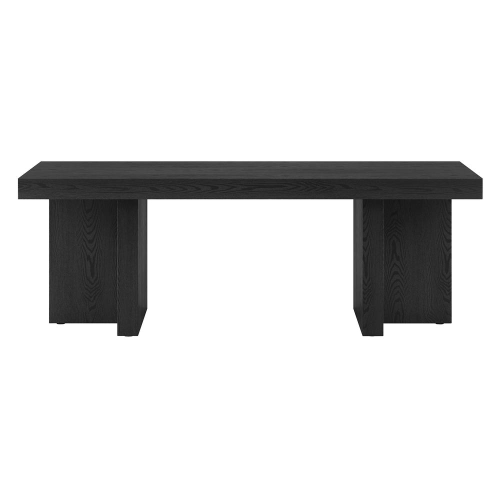 Dimitra 44" Wide Rectangular Coffee Table in Black Grain. Picture 2