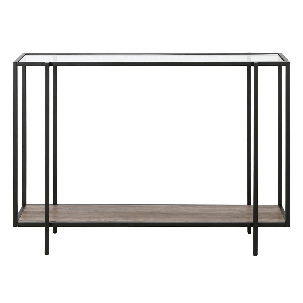 Vireo  42'' Wide Rectangular Console Table with MDF Shelf in Blackened Bronze/Gray Oak. Picture 3