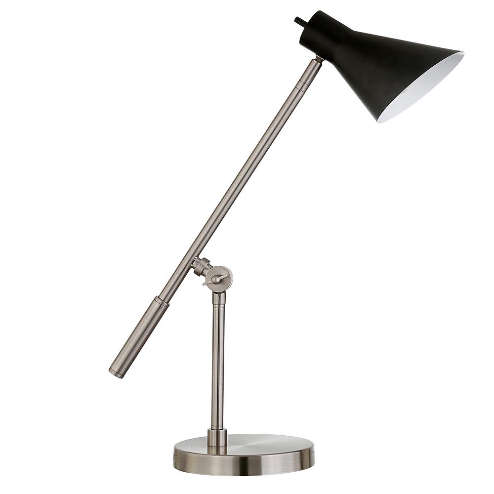 Regina 22" Tall Two-Tone Table Lamp with Metal Shade in Brushed Nickel/Black. The main picture.