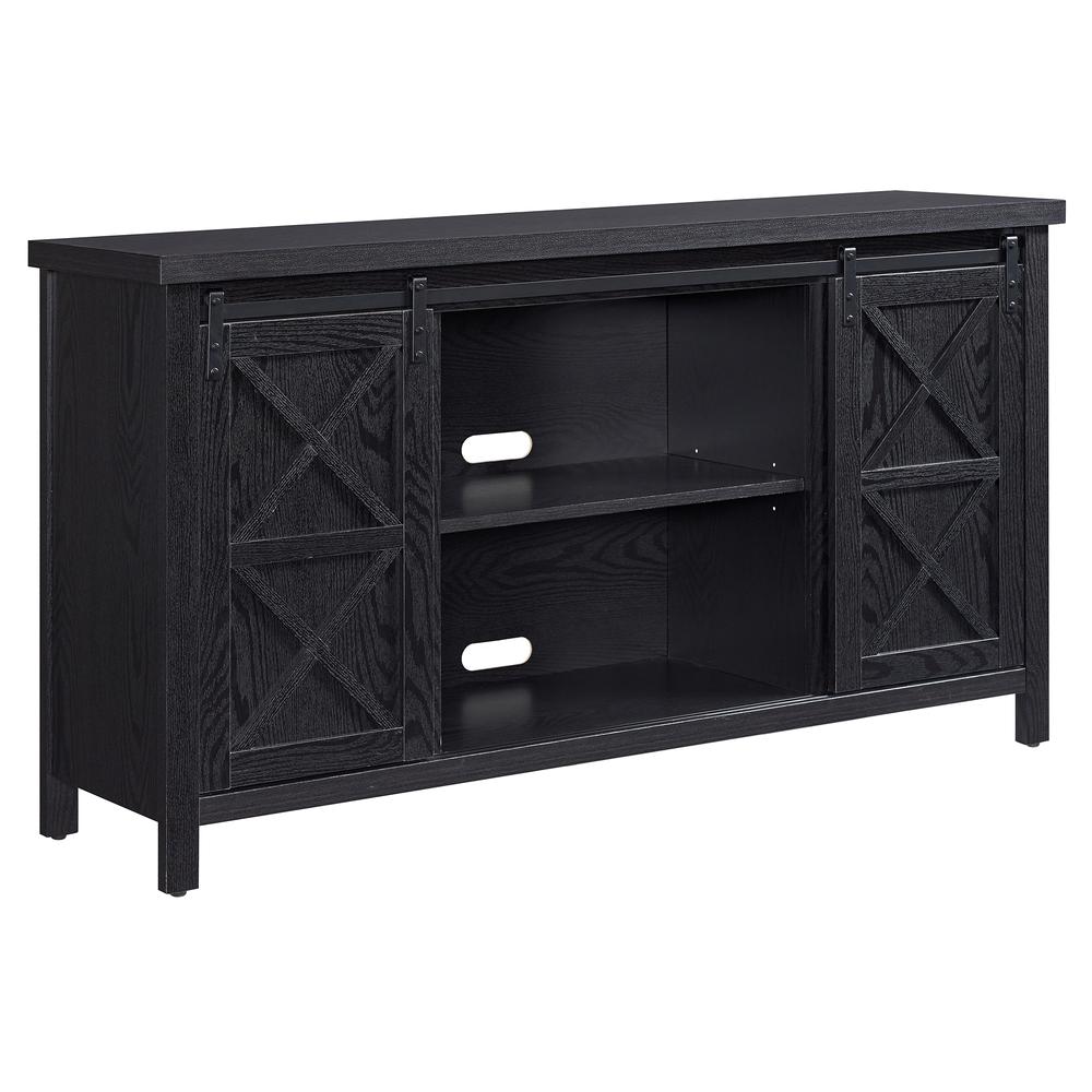 Elmwood Rectangular TV Stand for TV's up to 65" in Black Grain. Picture 1