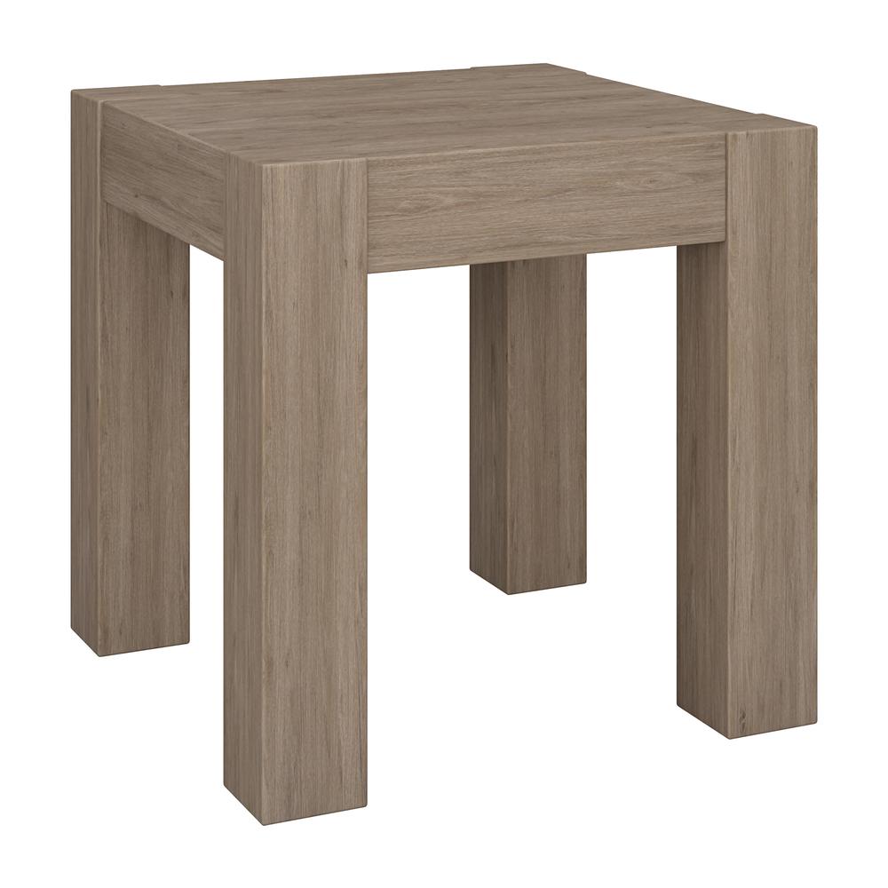Langston 22" Wide Square Side Table in Antiqued Gray Oak. Picture 1
