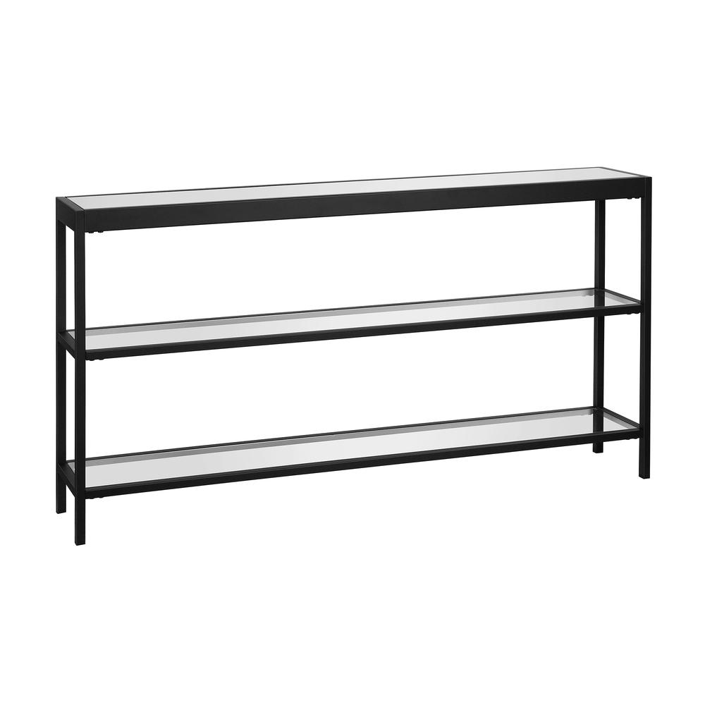 Alexis 55'' Wide Rectangular Console Table in Blackened Bronze. Picture 1