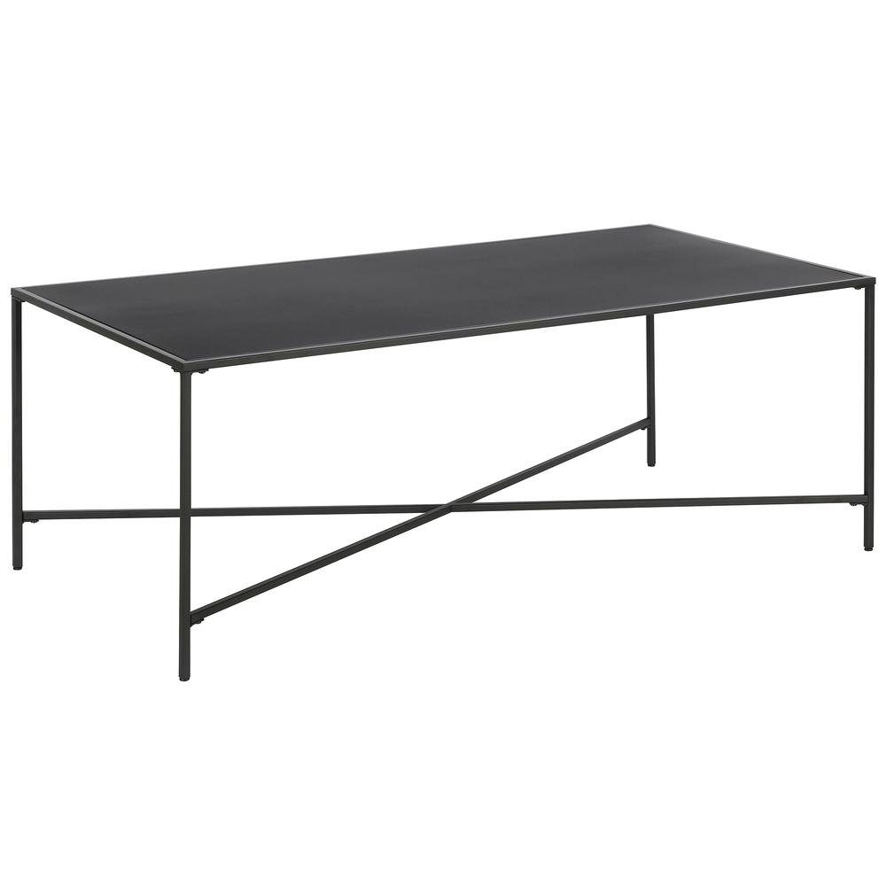 Henley 48'' Wide Rectangular Coffee Table with Metal Top in Blackened Bronze. Picture 1