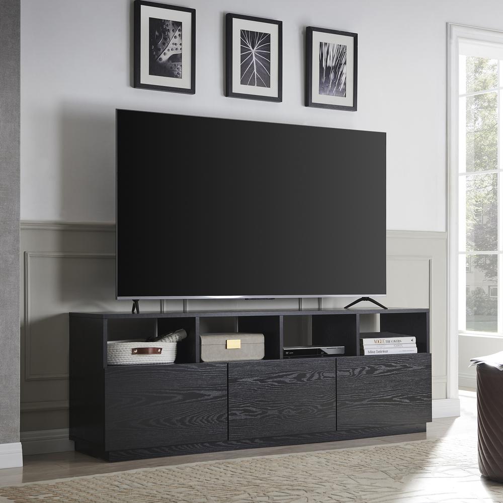 Cumberland Rectangular TV Stand for TV's up to 80" in Black Grain. Picture 4