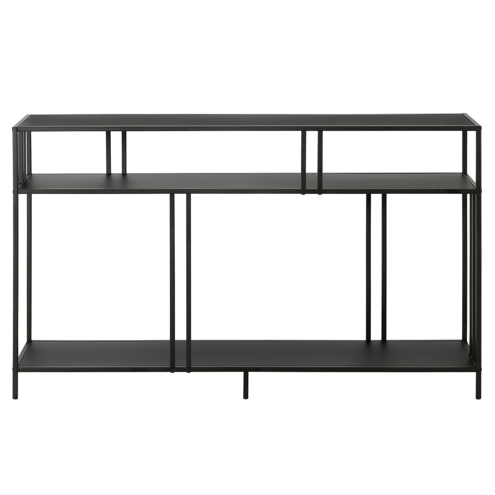 Cortland 48'' Wide Rectangular Console Table with Metal Shelves in Blackened Bronze. Picture 3