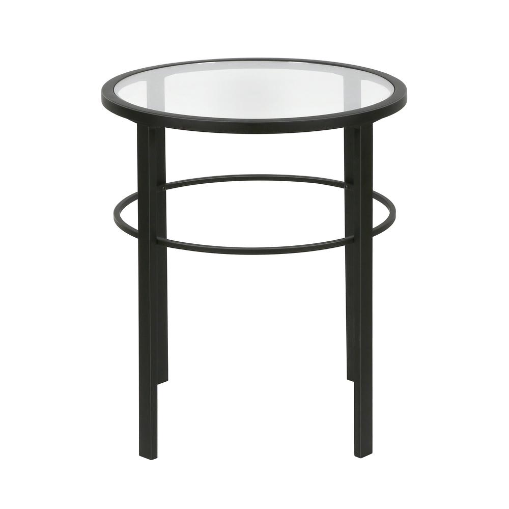 Gaia 20'' Wide Round Side Table in Blackened Bronze. Picture 3