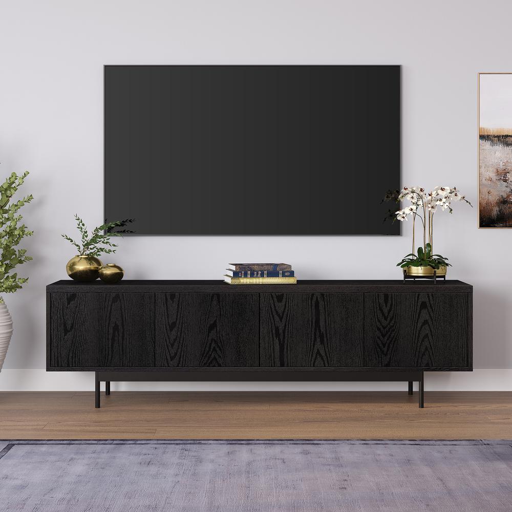 Abington Rectangular TV Stand for TV's up to 75" in Black Grain. Picture 2
