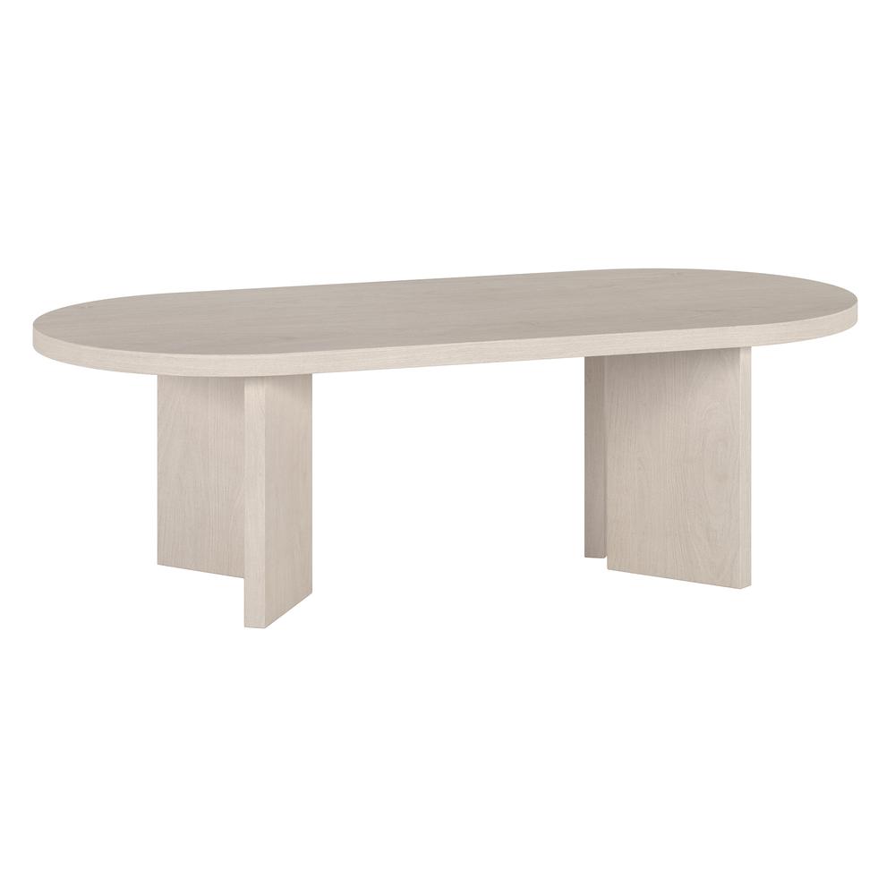 Alma 48" Wide Oval Coffee Table in Alder White. Picture 1