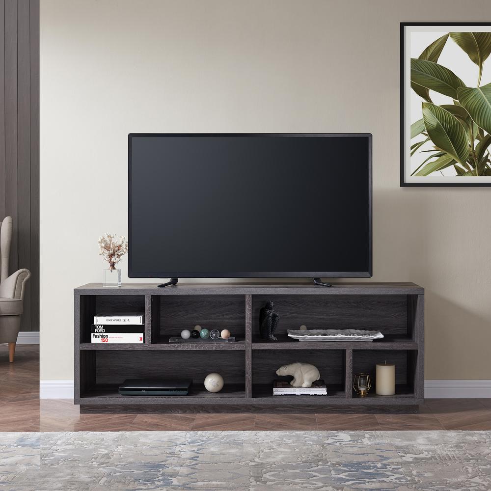 Bowman Rectangular TV Stand for TV's up to 75" in Burnished Oak. Picture 4