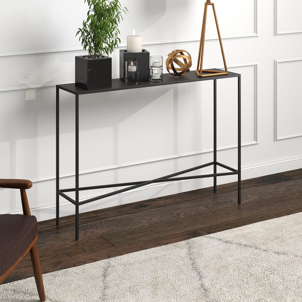 Henley 42'' Wide Rectangular Console Table with Metal Top in Blackened Bronze. Picture 2