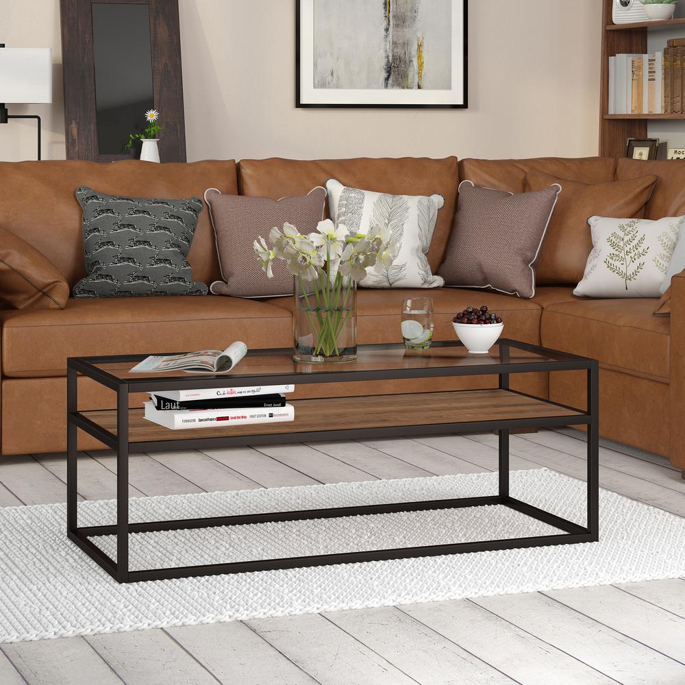 Addison 46'' Wide Rectangular Coffee Table in Blackened Bronze. Picture 2