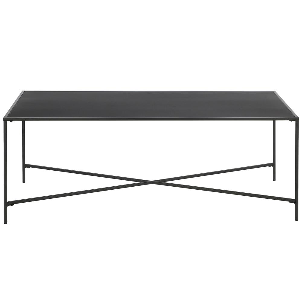 Henley 48'' Wide Rectangular Coffee Table with Metal Top in Blackened Bronze. Picture 4