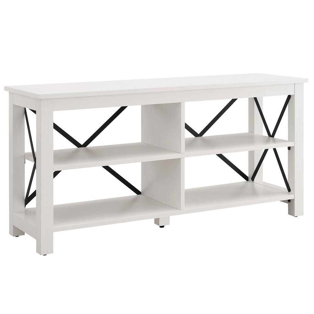 Sawyer Rectangular TV Stand for TV's up to 55" in White. Picture 1