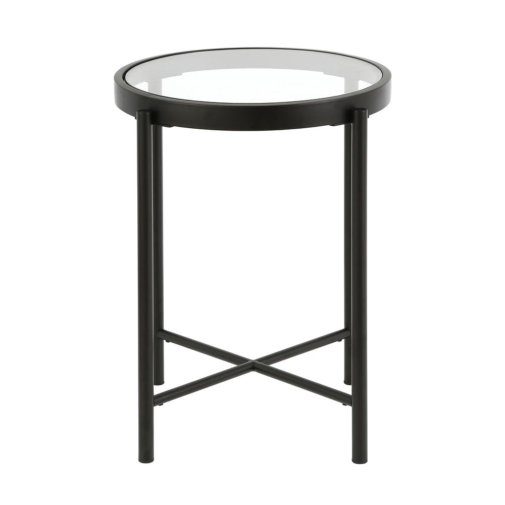 Duxbury 18'' Wide Round Side Table in Blackened Bronze. Picture 3